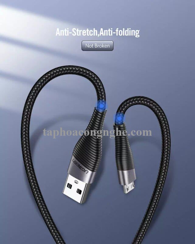 Ugreen 50872 0.5M màu Xám Cáp sạc truyền dữ liệu USB 2.0 sang MICRO USB đầu mạ thiếc ED017 30050872